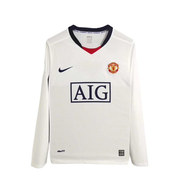 Camisa II Manchester United Away 2008/2009 Manga Longa Retrô Nike - Branca