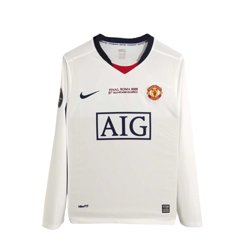 Camisa II Manchester United Away 2008/2009 Manga Longa Retrô Nike - Branca