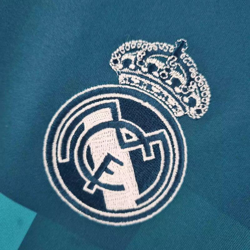 Camisa III Real Madrid Third 2017/2018 Manga Longa Retrô Adidas - Azul