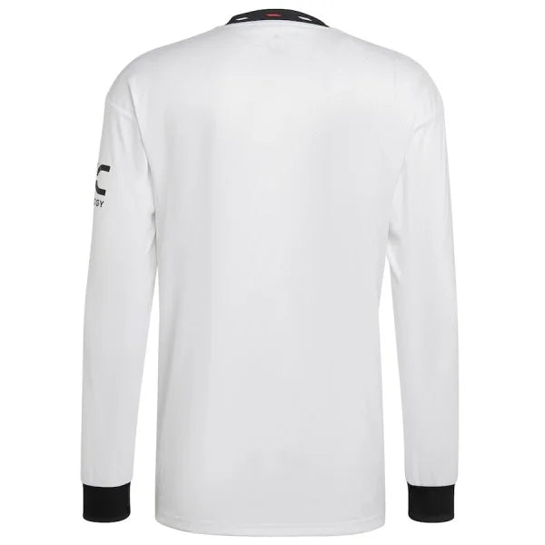 Camisa II Manchester United Away 2022/2023 Manga Longa Retrô Adidas - Branca