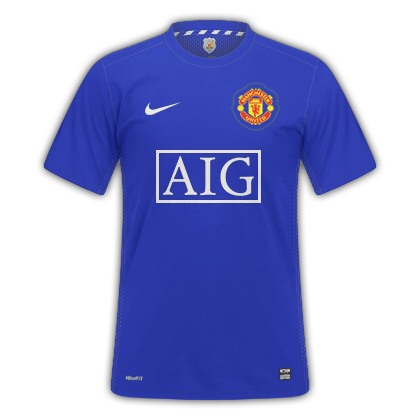 Camisa III Manchester United Third 2008/2009 Retrô Nike  - Azul