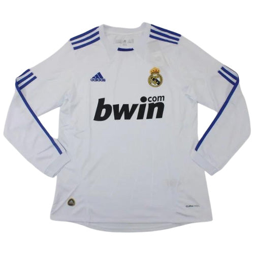 Camisa I Real Madrid Home 2010/2011  Manga Longa Retrô Adidas - Branca