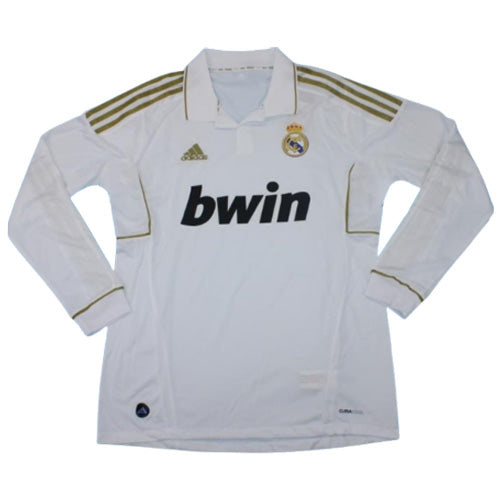 Camisa I Real Madrid Home 2011/2012  Manga Longa Retrô Adidas - Branco