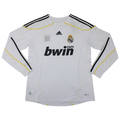 Camisa I Real Madrid Home 2009/2010 Manga Longa Retrô  Adidas - Branca