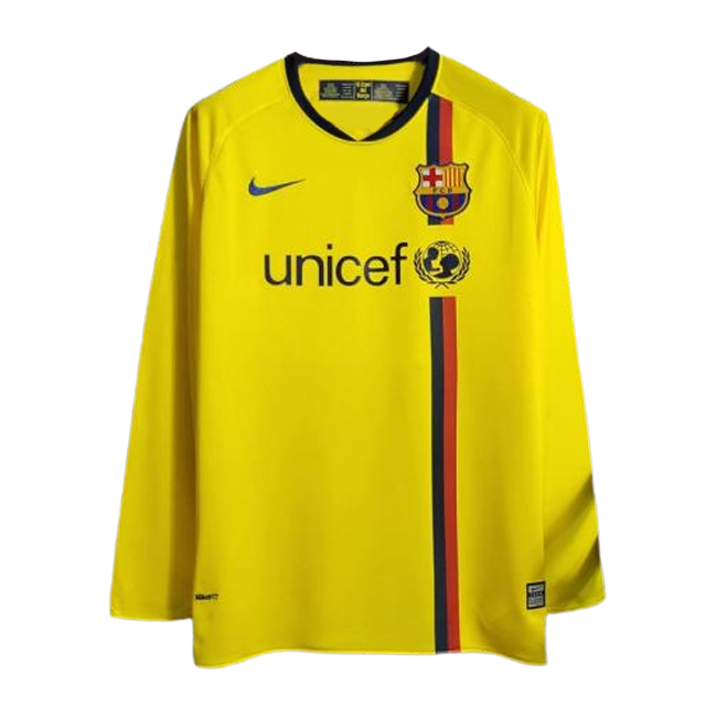 Camisa II Barcelona Away 2008/2009 Manga Longa Retrô Nike - Amarela