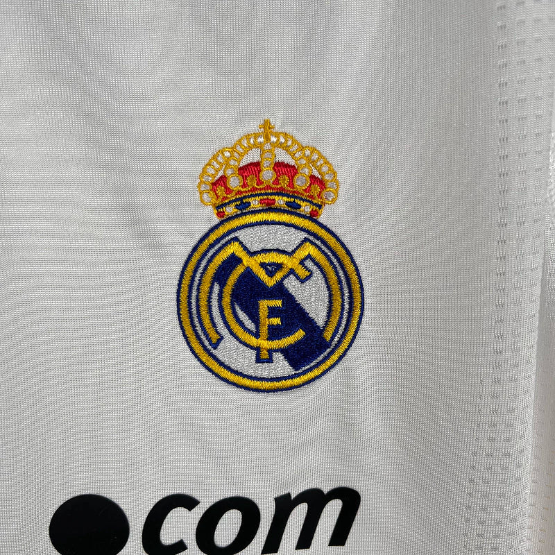 Camisa I Real Madrid Home 2009/2010 Manga Longa Retrô  Adidas - Branca