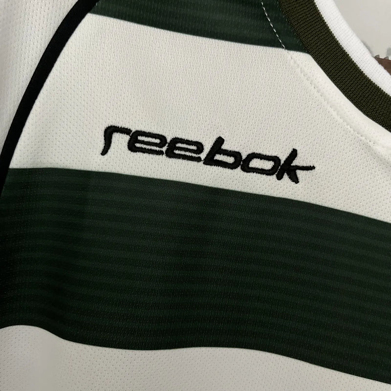 Camisa I Sporting Portugal Home 2002/2003 Retrô Reebok - Verde e Branca