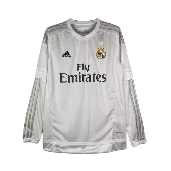 Camisa I Real Madrid Home 2015/2016  Manga Longa Retrô Adidas - Branca