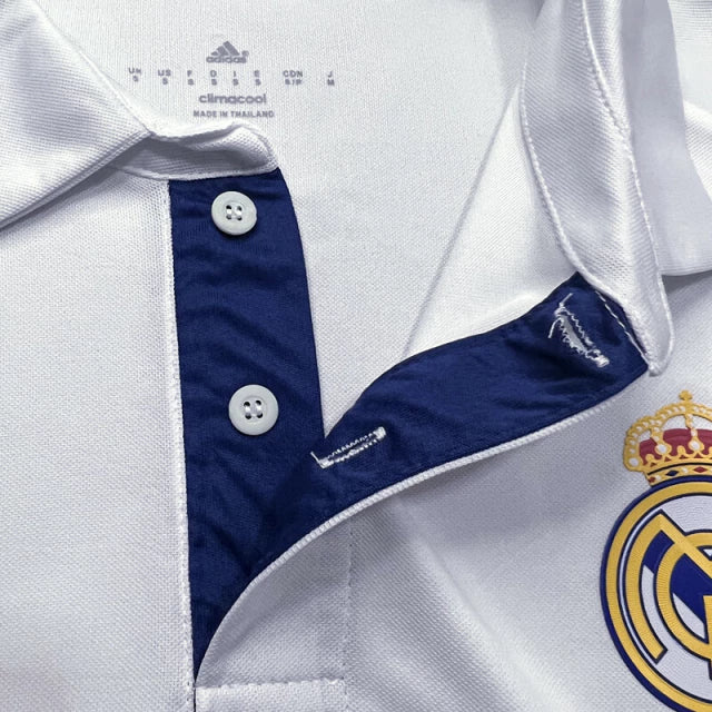 Camisa I Real Madrid Home 2016/2017 Manga Longa Retrô Adidas - Branco