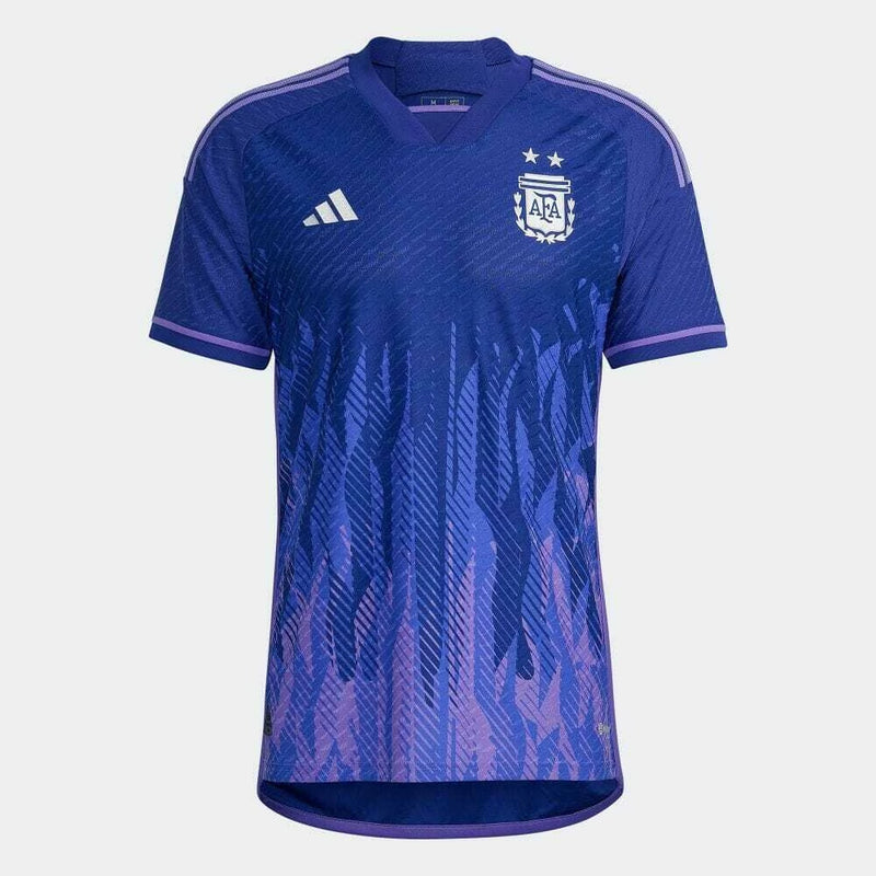 Camisa II Argentina Away 2022 Copa do Mundo Retrô Adidas - Azul e Roxa