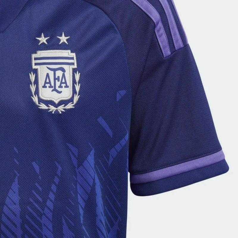 Camisa II Argentina Away 2022 Copa do Mundo Retrô Adidas - Azul e Roxa