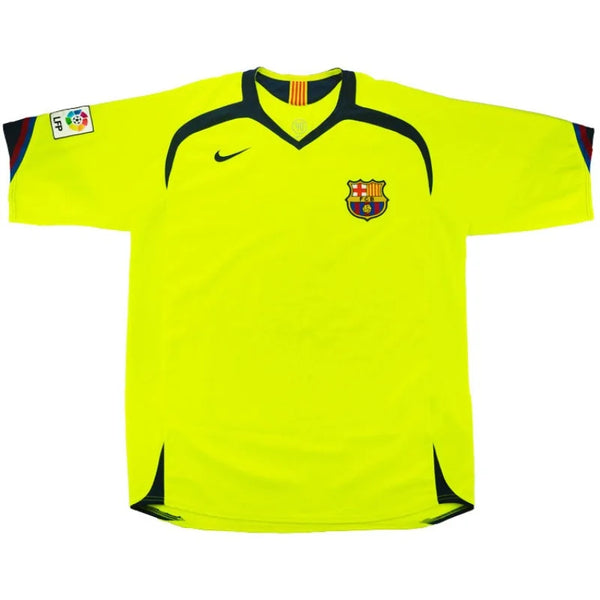 Camisa II Barcelona Away 2005/2006 Retrô Nike - Amarelo Limão