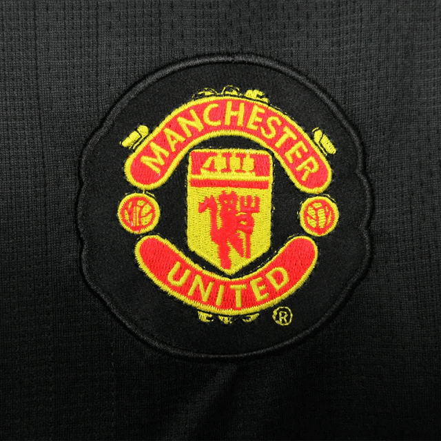 Camisa II Manchester United Away 2007/2008 Manga Longa Retrô Nike - Preta