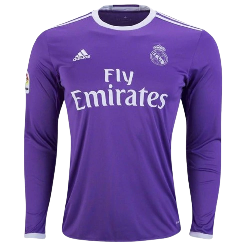 Camisa II Real Madrid Away 2016/2017 Manga Longa Retrô Adidas - Roxa