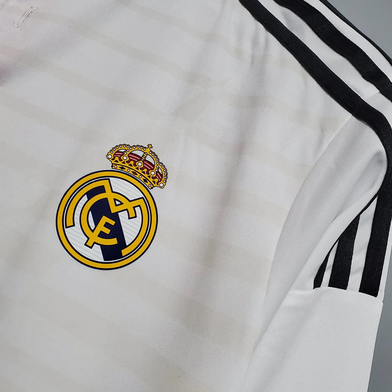 Camisa I Real Madrid Home 2014/2015 Manga Longa Retrô Adidas - Branca