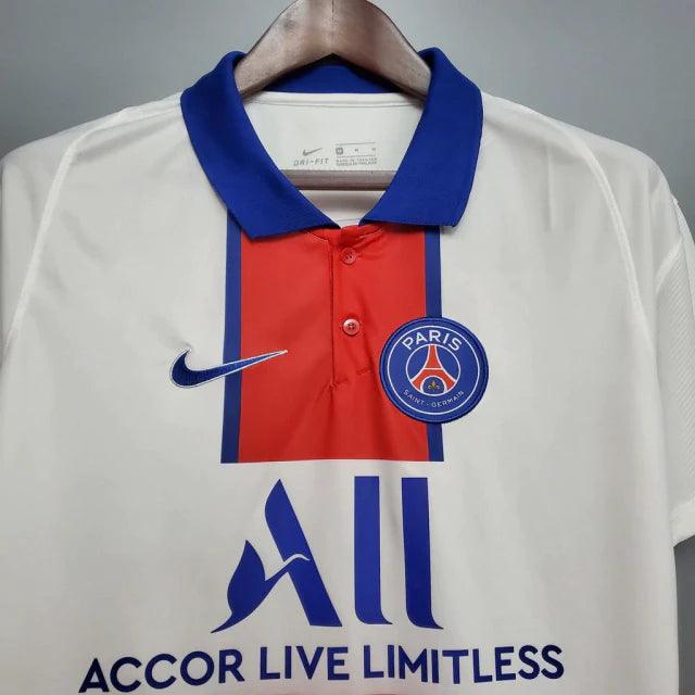 Camisa Retrô Paris Saint Germain Away 20/21 Torcedor Nike Masculina - Branco - Manto do GOAT | Loja de Artigos Esportivos | Camisas de Futebol