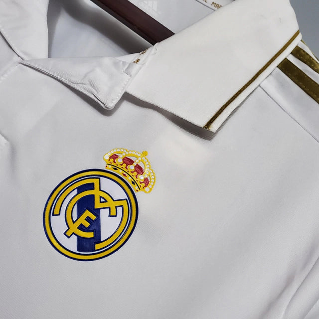 Camisa I Real Madrid Home 2011/2012  Manga Longa Retrô Adidas - Branco