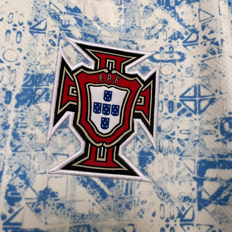 Camisa II Portugal Away Euro 2024 Torcedor Masculina Nike  - Branca e Azul