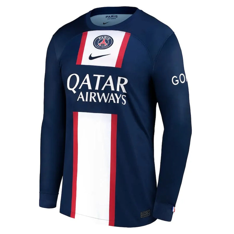 Camisa I PSG Home 2022/2023 Manga Longa Retrô Nike - Azul Marinho