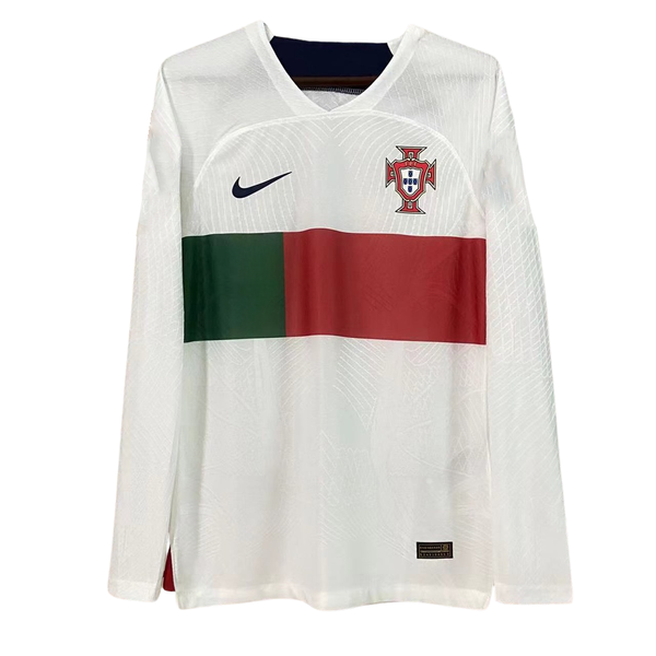 Camisa II Portugal Away 2022 Copa do Mundo Manga Longa Retrô Nike - Branca