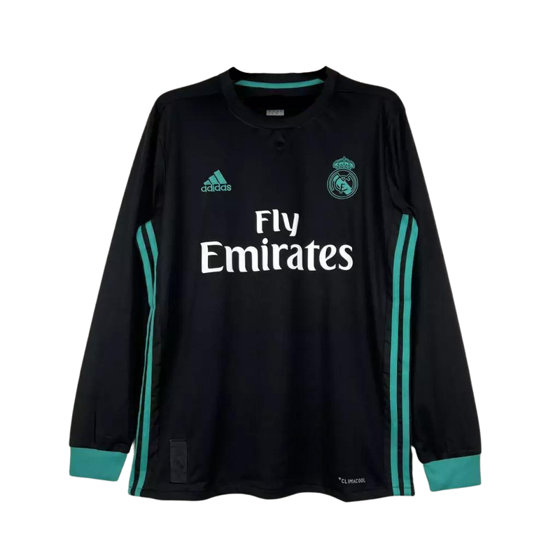 Camisa II Real Madrid Away 2017/2018 Manga Longa Retrô Adidas - Preta