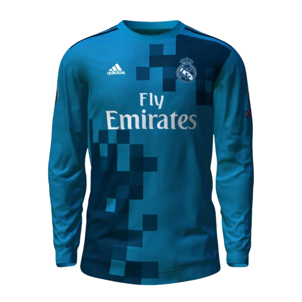 Camisa III Real Madrid Third 2017/2018 Manga Longa Retrô Adidas - Azul