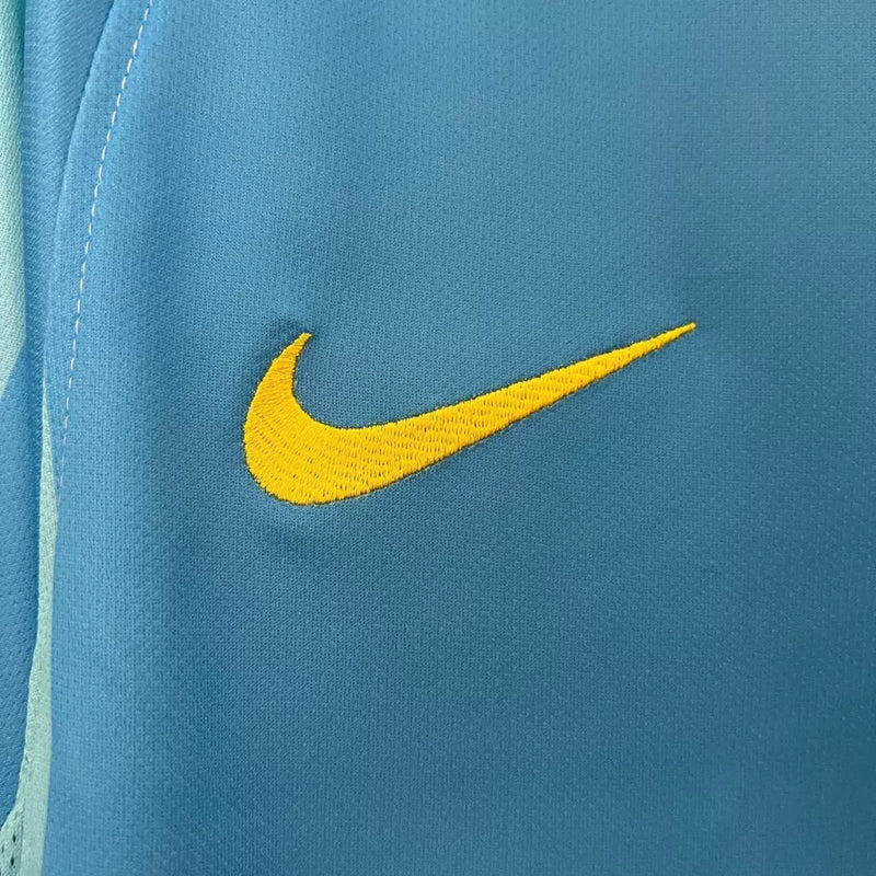 Camisa II Barcelona Away 2007/2008 Retrô Nike - Azul Celeste