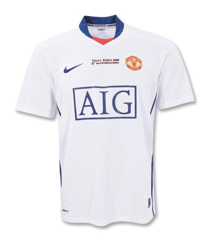 Camisa II Manchester United Away 2008/2009 Retrô Nike  - Branca